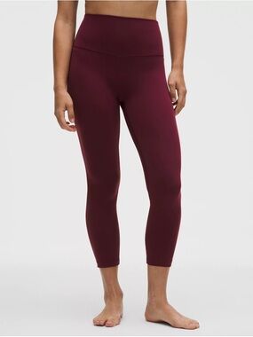Lululemon High-Rise Cropped Leggings in Deep Wine